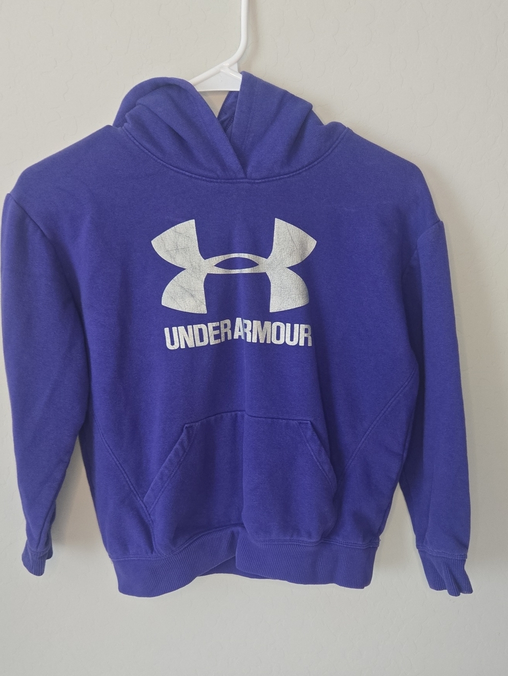Under Armour Purple Pullover Hoodie with White Logo